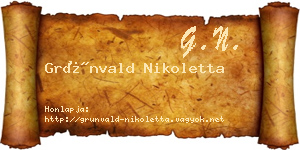 Grünvald Nikoletta névjegykártya